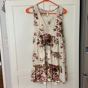 Xhilaration Women's Dress, Sleeveless, Med, Floral Dress